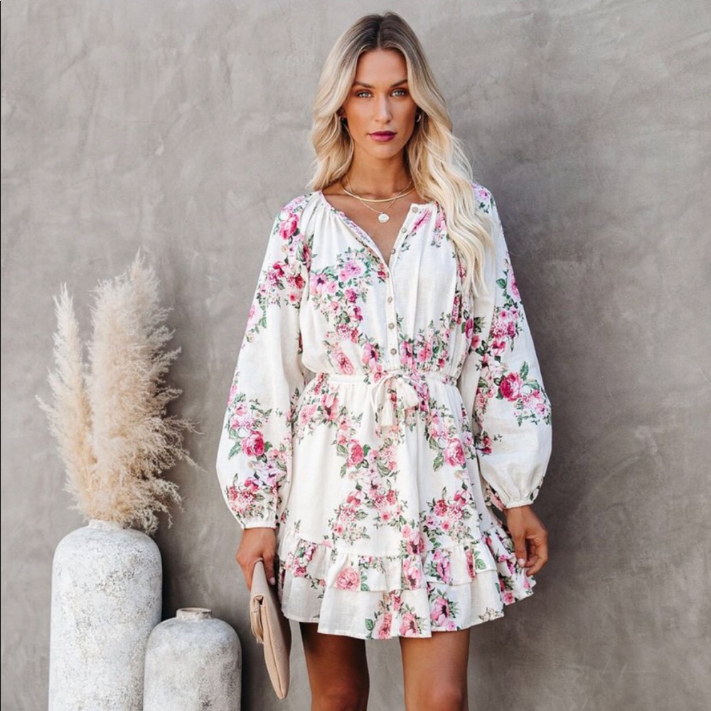 Oh Sweetheart Cotton Floral Ruffle Dress - NWT
